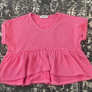 Charlotte Avery Pink Ruffled Kids Top